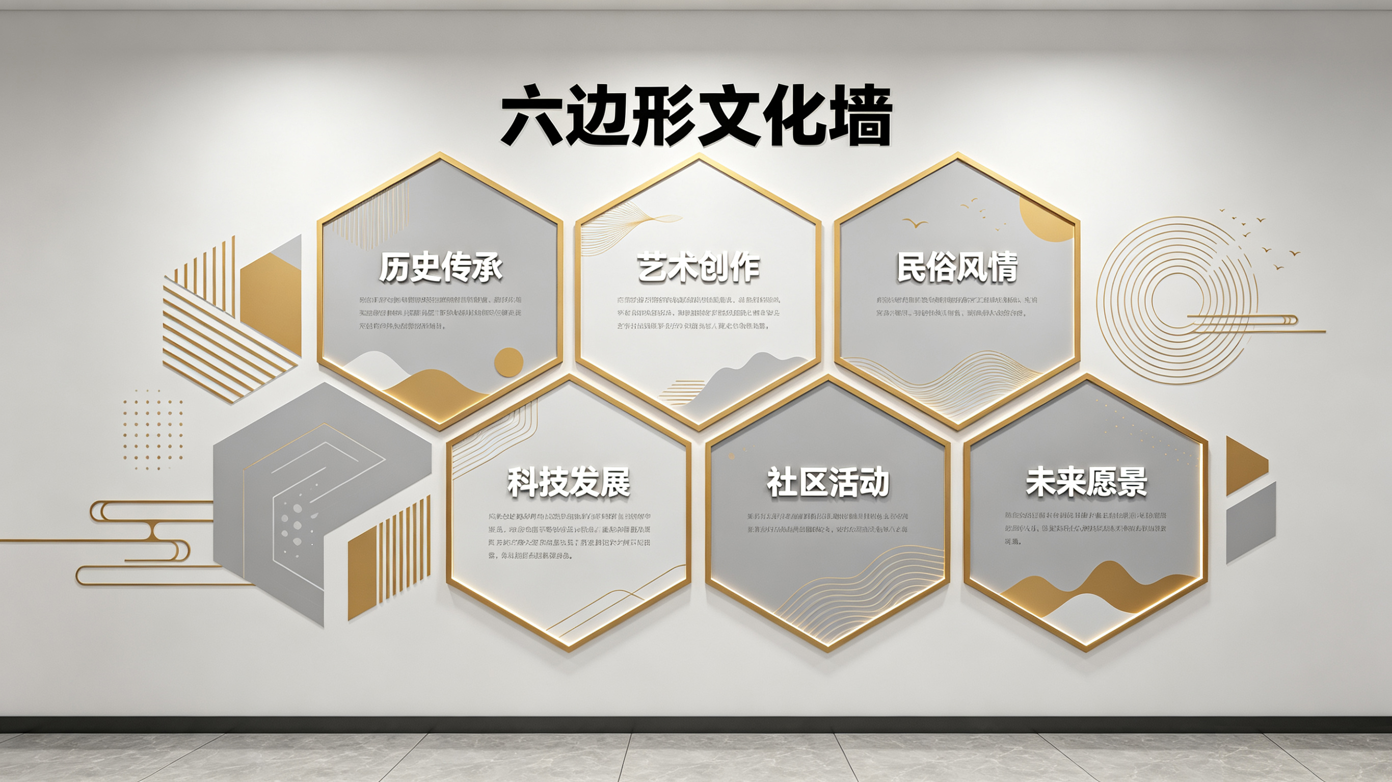 丰城企业文化墙 | 六边形信息美学